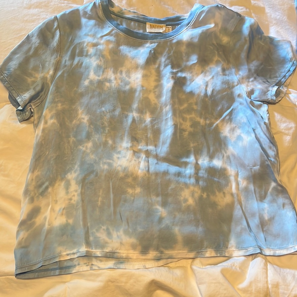 NATION LTD, medium, satin top, never been worn, has matching set skirt